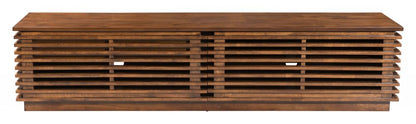 Linea Wide Entertainment Stand Walnut - The Sturdy Wood Company