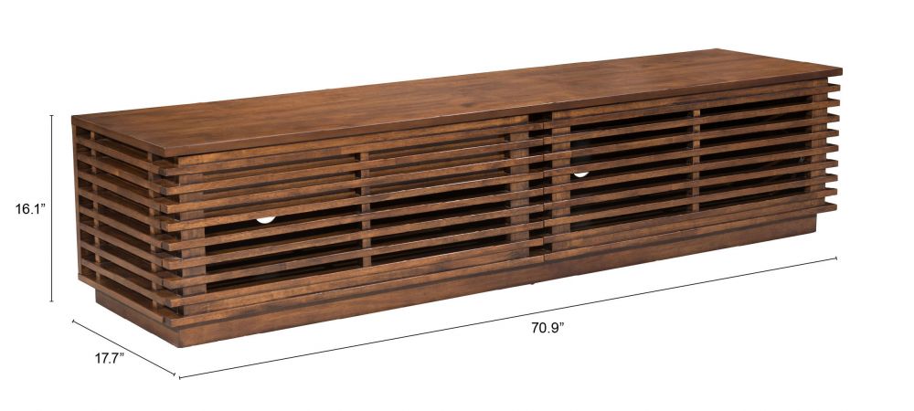 Linea Wide Entertainment Stand Walnut - The Sturdy Wood Company