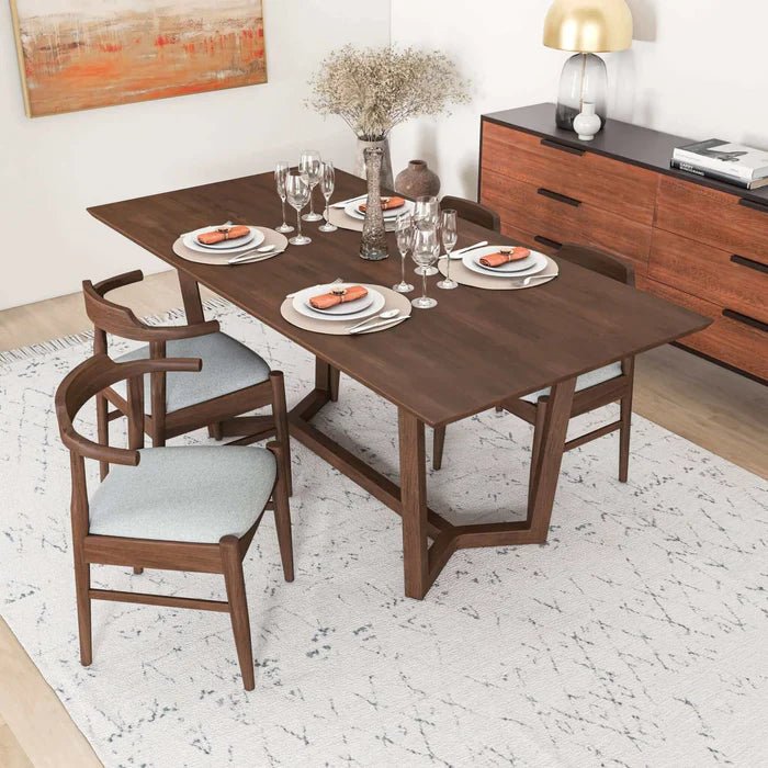 Marina Solid Wood Dining Table In Brown - The Sturdy Wood Company