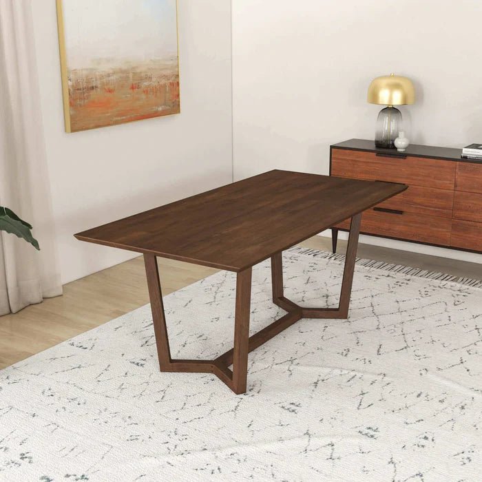 Marina Solid Wood Dining Table In Brown - The Sturdy Wood Company