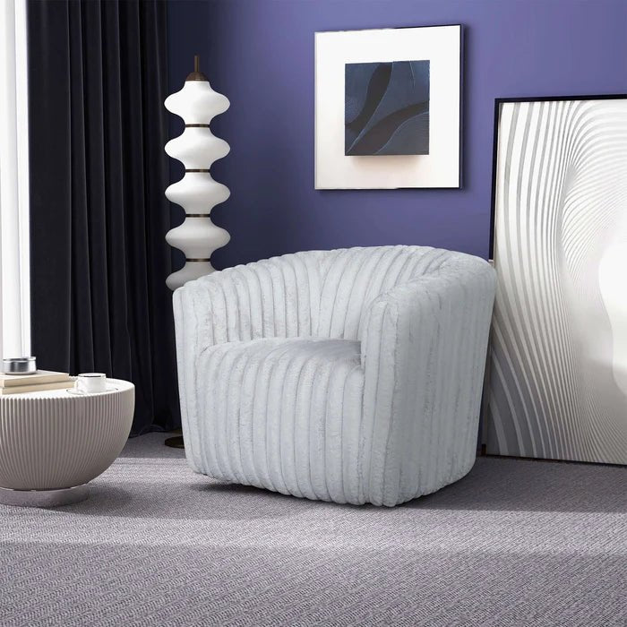 Mira Light Grey Velvet Swivel Chair - The Sturdy Wood Company