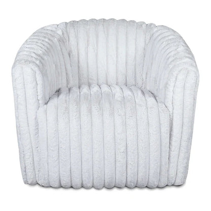 Mira White Velvet Swivel Chair - The Sturdy Wood Company