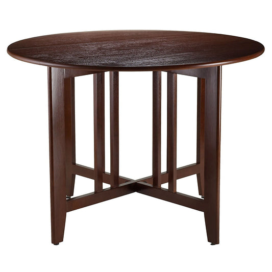 Mission Style Round 42-inch Double Drop Leaf Dining Table - The Sturdy Wood Company