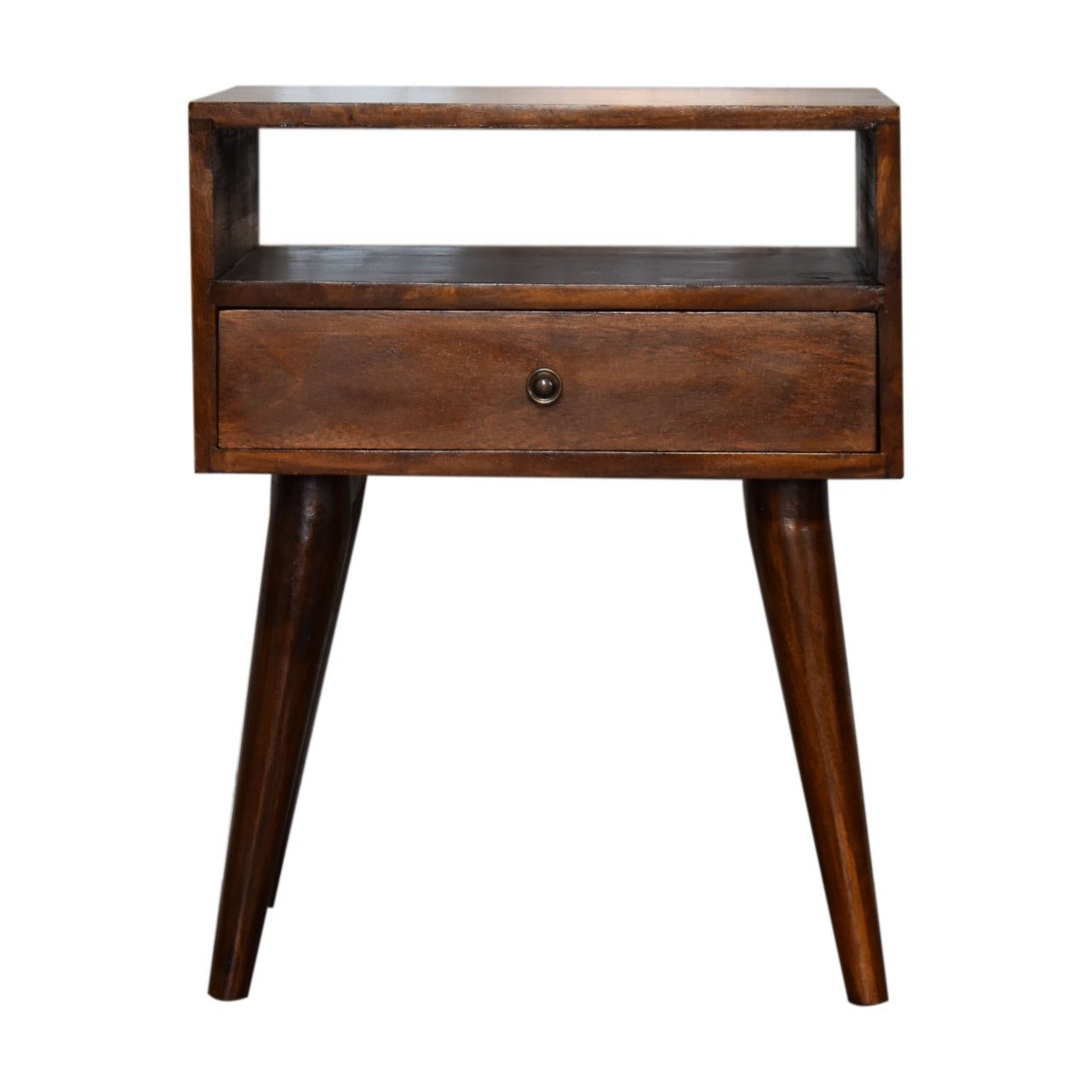 Modern Chestnut Solid Wood Bedside - The Sturdy Wood Company