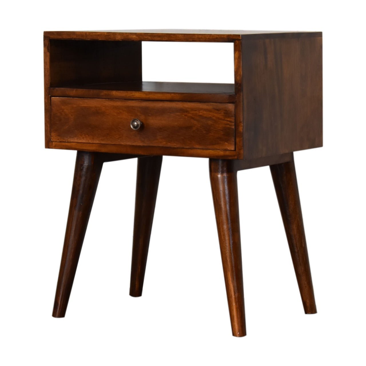 Modern Chestnut Solid Wood Bedside - The Sturdy Wood Company