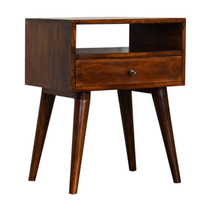 Modern Chestnut Solid Wood Bedside - The Sturdy Wood Company