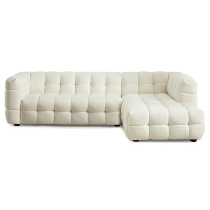 Morrison Right Sectional Sofa (Cream Boucle) - The Sturdy Wood Company