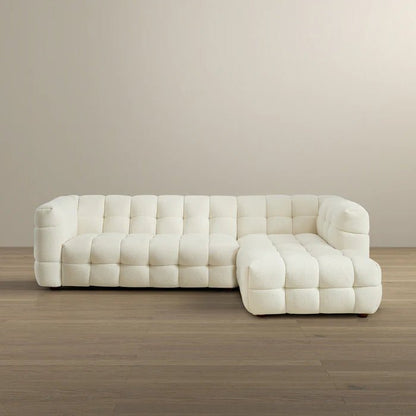 Morrison Right Sectional Sofa (Cream Boucle) - The Sturdy Wood Company