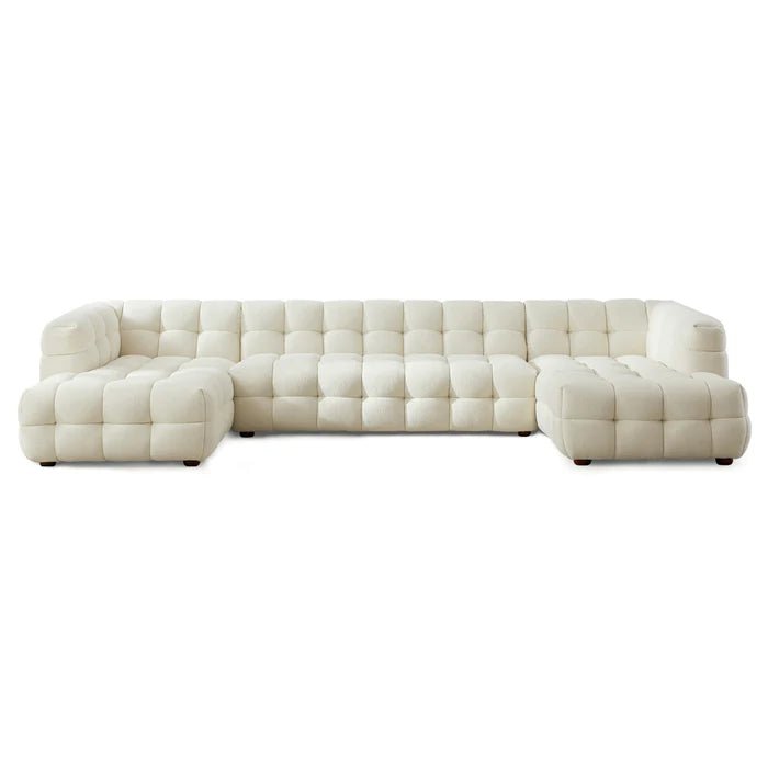 Morrison U Shape Corner Sofa (Cream Boucle) - The Sturdy Wood Company