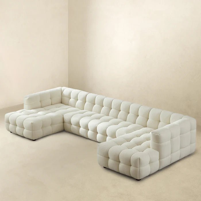 Morrison U Shape Corner Sofa (Cream Boucle) - The Sturdy Wood Company