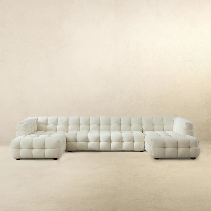 Morrison U Shape Corner Sofa (Cream Boucle) - The Sturdy Wood Company