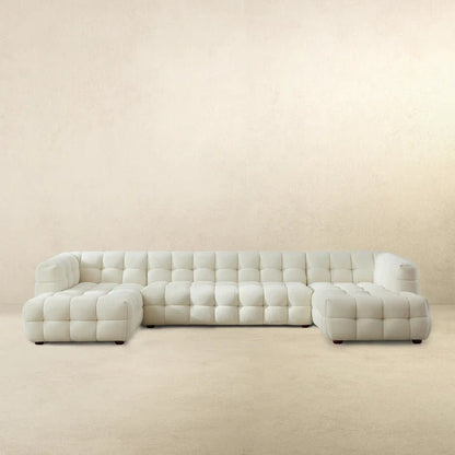 Morrison U Shape Corner Sofa (Cream Boucle) - The Sturdy Wood Company