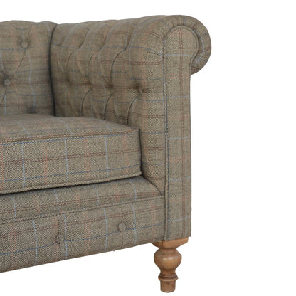 Multi Tweed 2 Seat Chesterfield - The Sturdy Wood Company Sofa