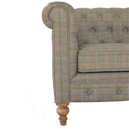 Multi Tweed 2 Seat Chesterfield - The Sturdy Wood Company Sofa