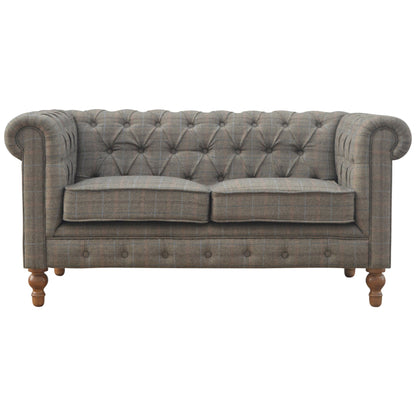 Multi Tweed 2 Seat Chesterfield - The Sturdy Wood Company Sofa