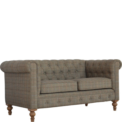 Multi Tweed 2 Seat Chesterfield - The Sturdy Wood Company Sofa