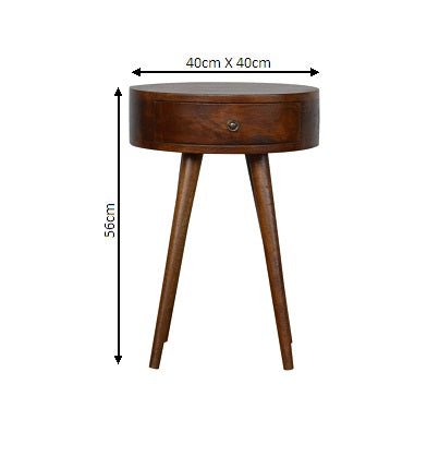 Nordic Chestnut Circular Bedside - The Sturdy Wood Company