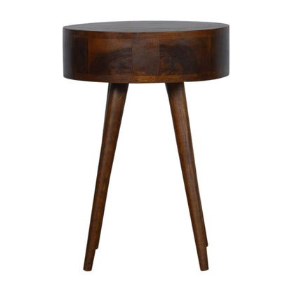 Nordic Chestnut Circular Bedside - The Sturdy Wood Company