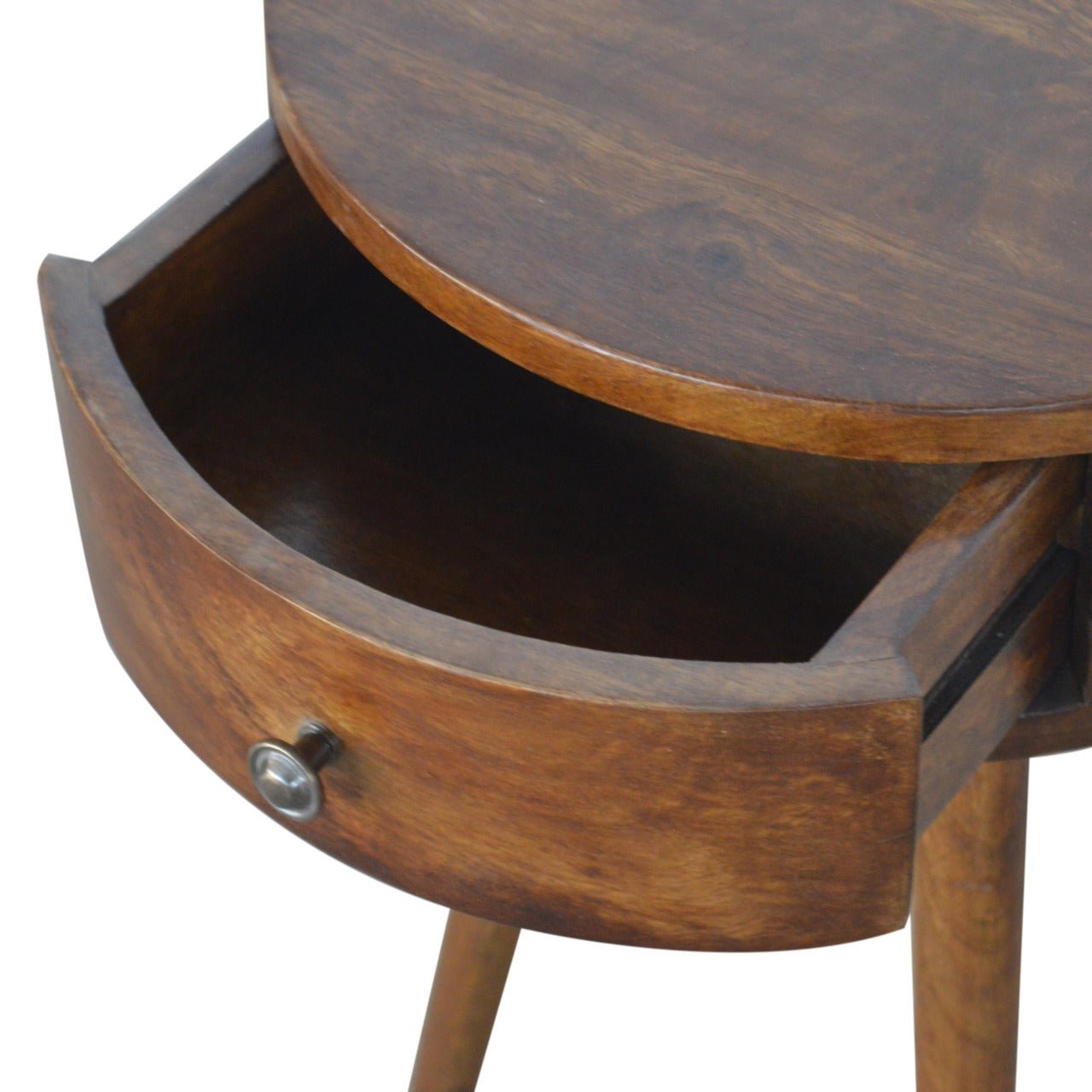 Nordic Chestnut Circular Bedside - The Sturdy Wood Company