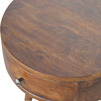 Nordic Chestnut Circular Bedside - The Sturdy Wood Company