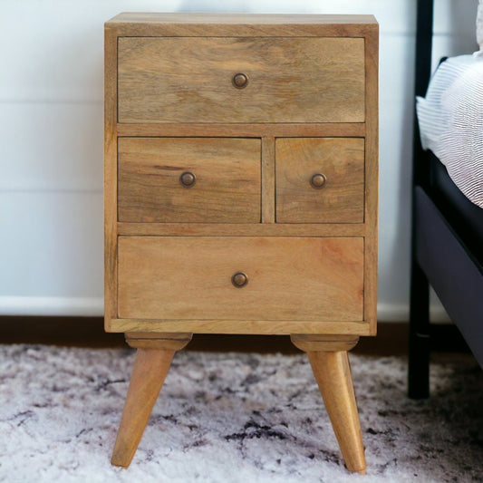 Nordic Style 4 Drawer Multi Bedside - The Sturdy Wood Company