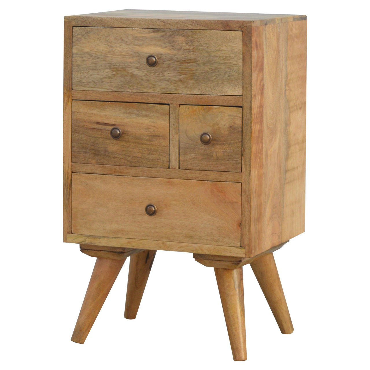 Nordic Style 4 Drawer Multi Bedside - The Sturdy Wood Company