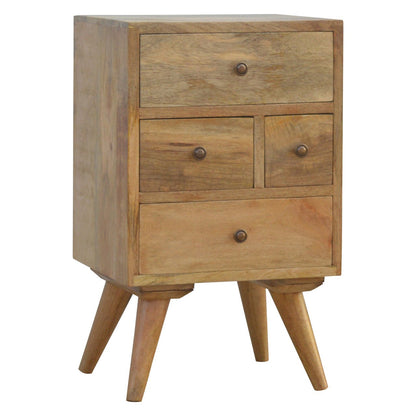 Nordic Style 4 Drawer Multi Bedside - The Sturdy Wood Company