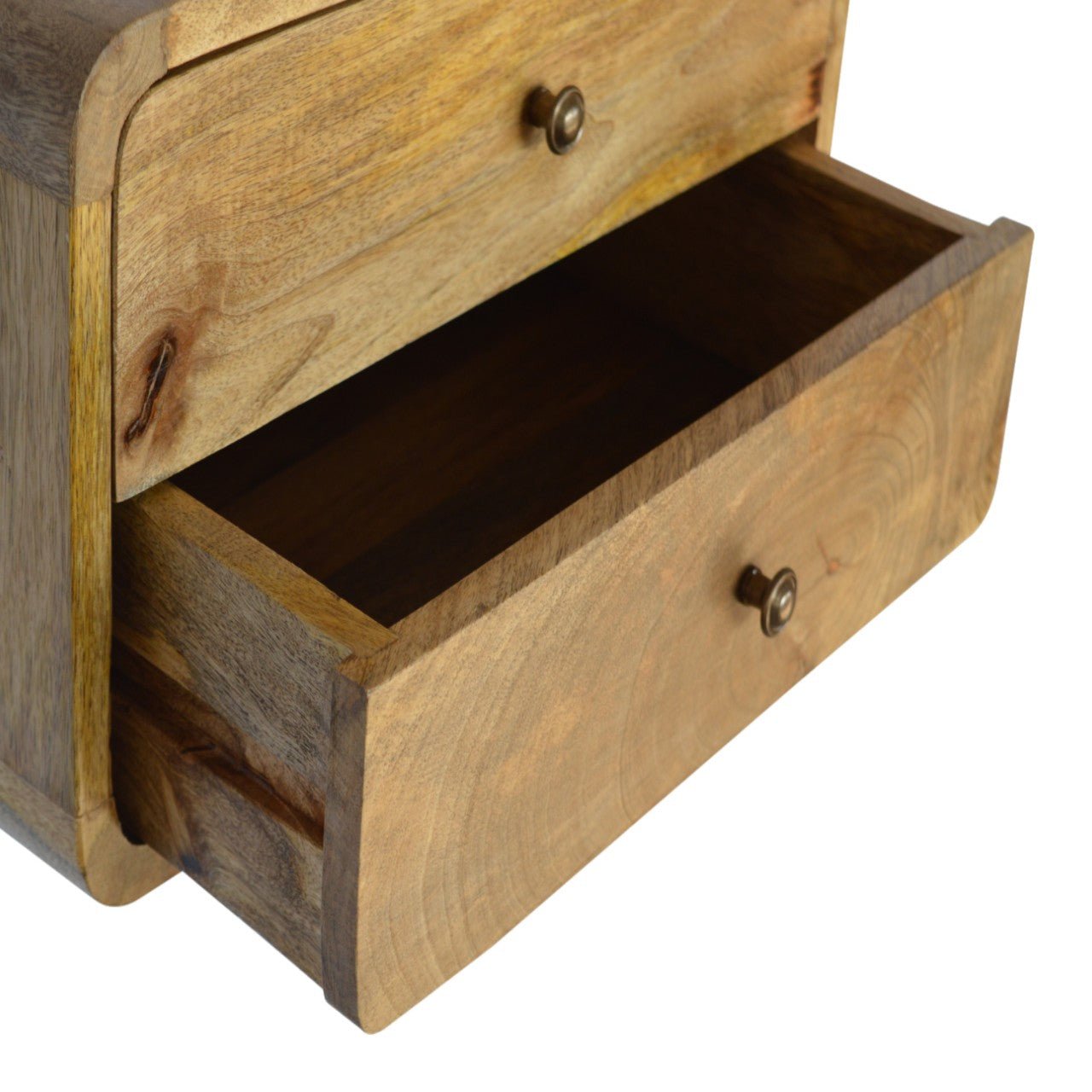 Oak-ish 2 Drawer Floating Bedside - The Sturdy Wood Company