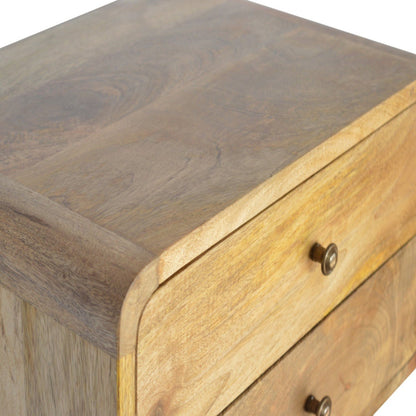 Oak-ish 2 Drawer Floating Bedside - The Sturdy Wood Company