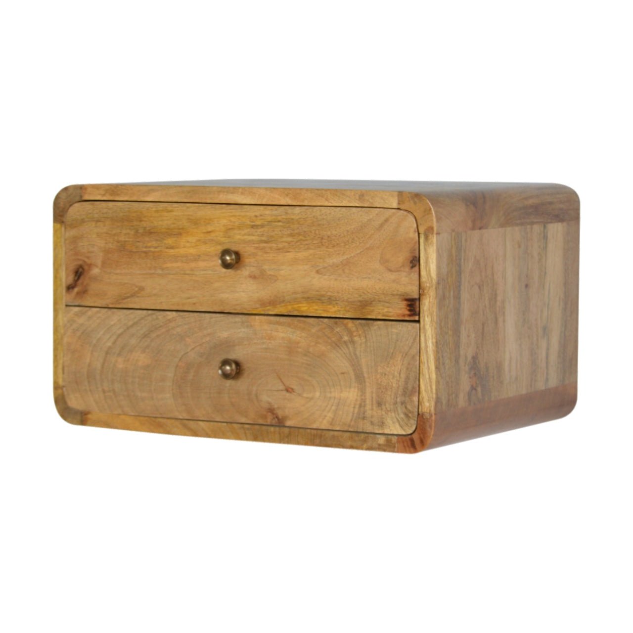 Oak-ish 2 Drawer Floating Bedside - The Sturdy Wood Company