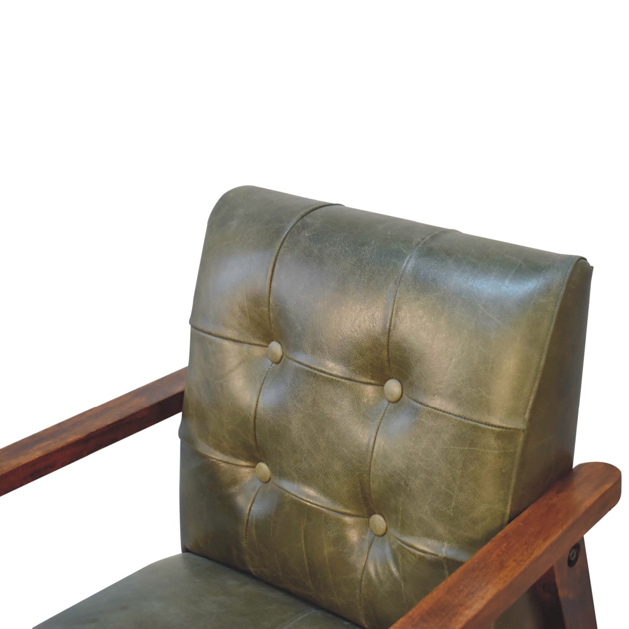 Olive Buffalo Leather Chair - The Sturdy Wood Company