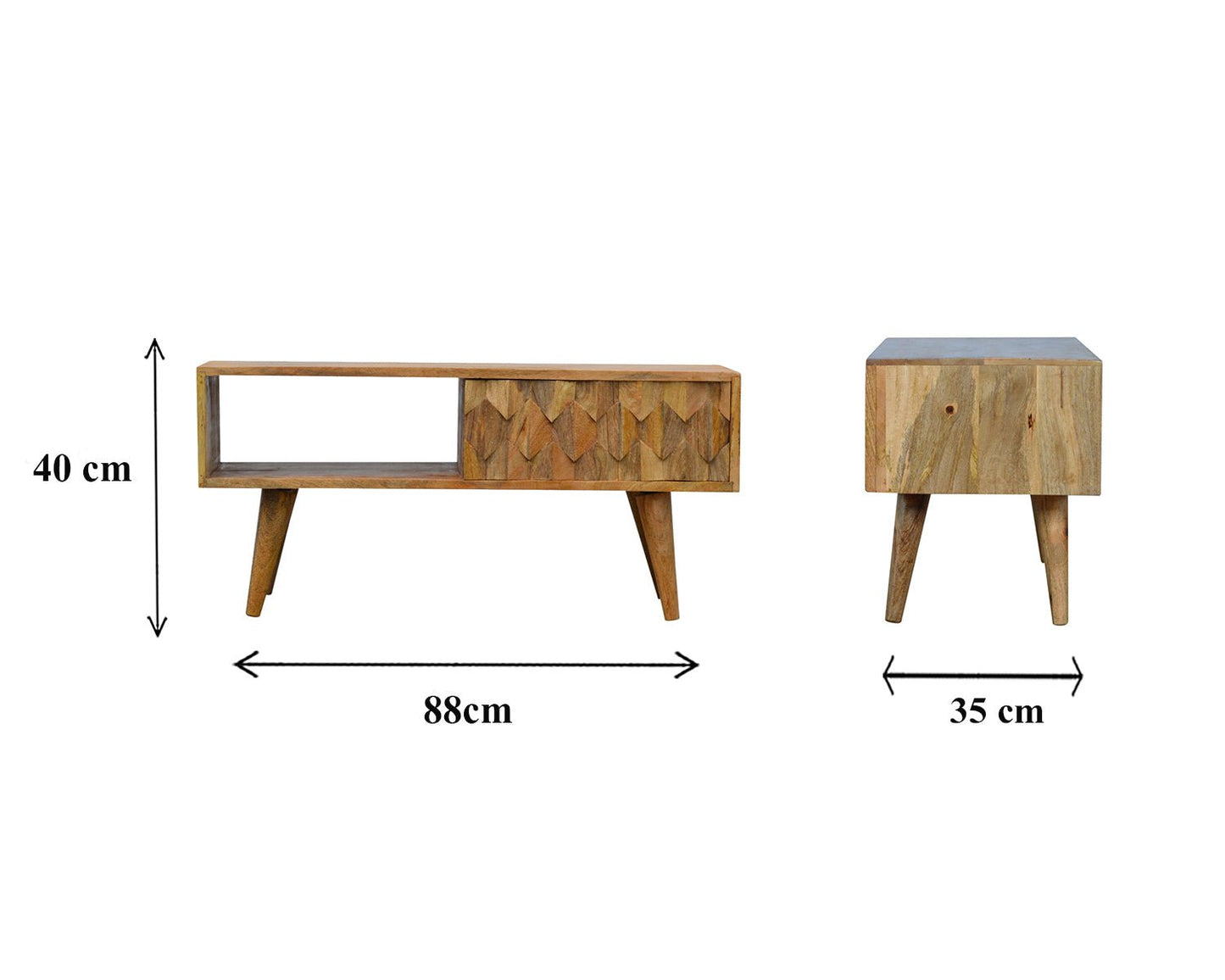 Pineapple Carve Sliding Media Unit - The Sturdy Wood Company