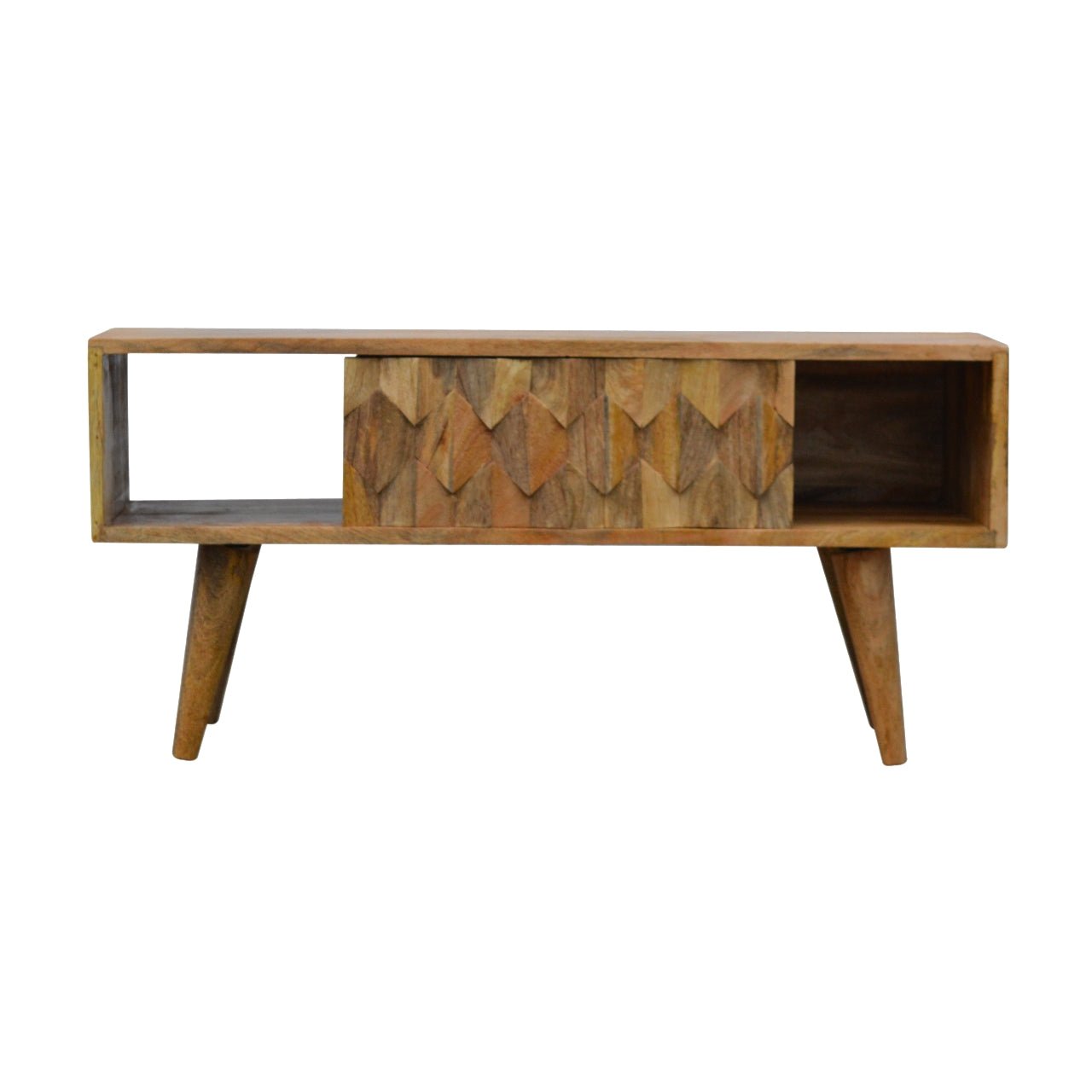 Pineapple Carve Sliding Media Unit - The Sturdy Wood Company