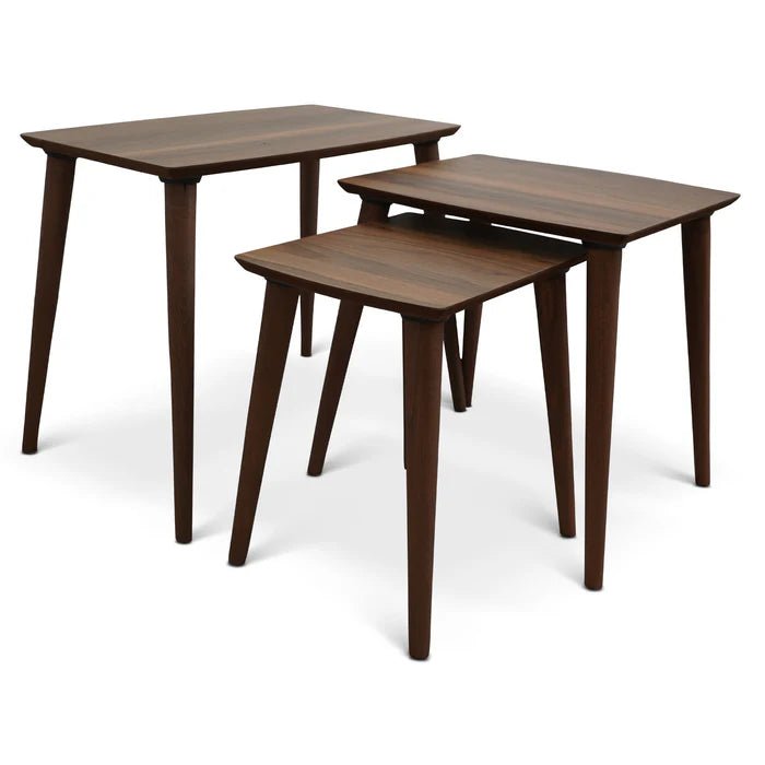 Ronald MDF Nesting Accent Tables In Walnut (Set Of 3) - The Sturdy Wood Company