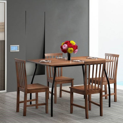 Set of 2 Solid Wood Armless Mission Style Dining Chairs in Walnut Brown Finish - The Sturdy Wood Company