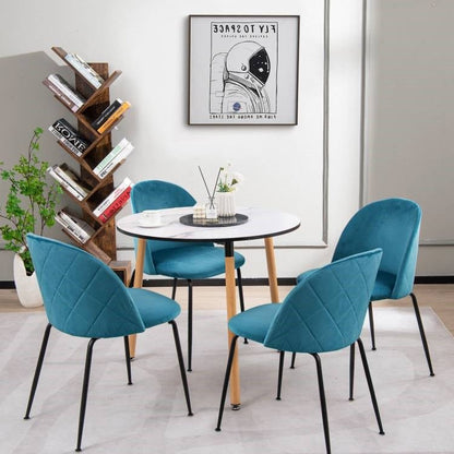 Set of 4 Mid-Century Modern Black Mesh Dining Chair with Ergonomic Backrest - The Sturdy Wood Company