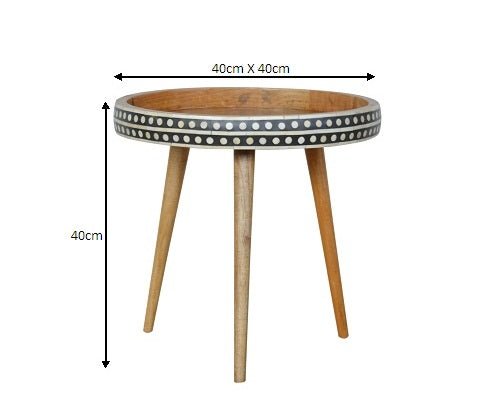 Small Dotted End Table - The Sturdy Wood Company