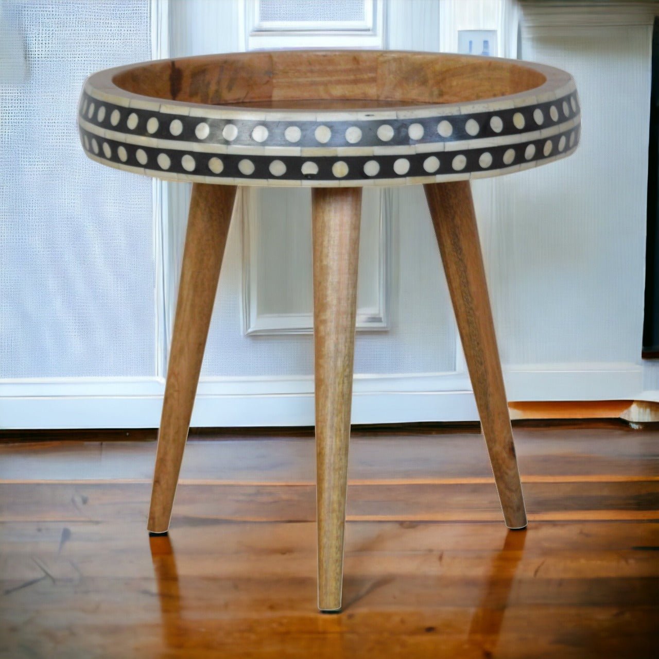 Small Dotted End Table - The Sturdy Wood Company