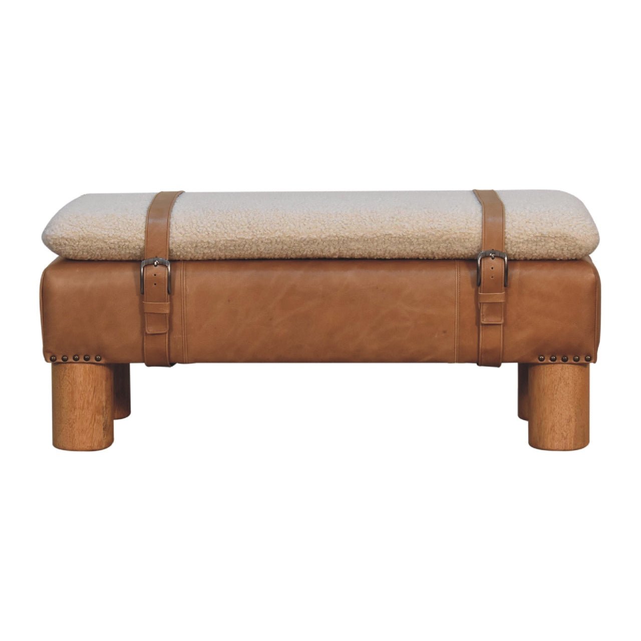 Strapped Cyclinder Bench - The Sturdy Wood Company