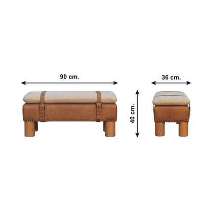 Strapped Cyclinder Bench - The Sturdy Wood Company